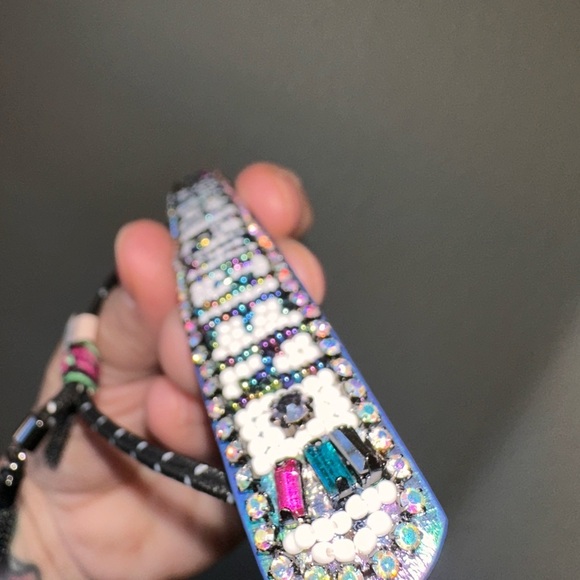 Super women Rebecca Minkoff beaded leather bolo bracelet - Picture 2 of 7